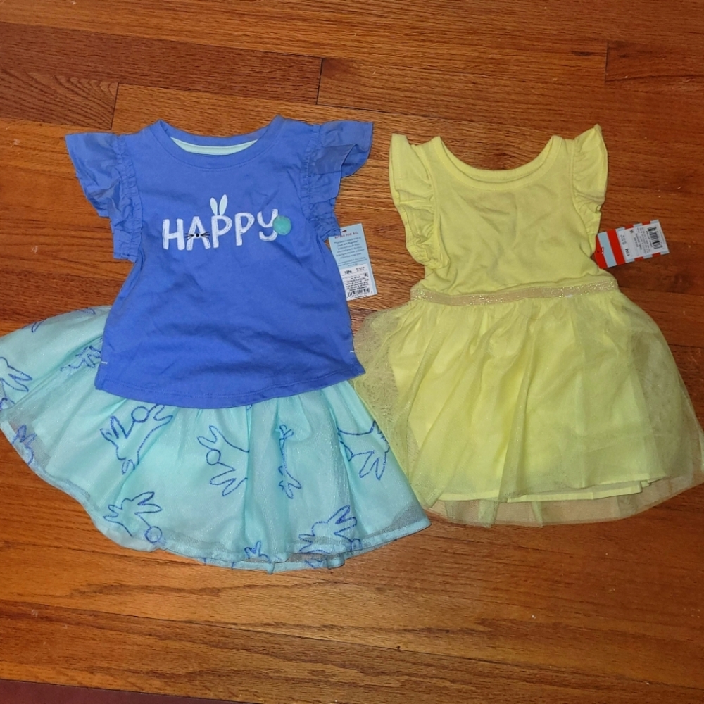 Set of 2 Cat & Jack Skirt and Dress outfits
